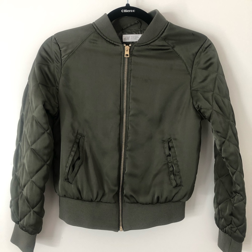 Olive green bomber jacket
